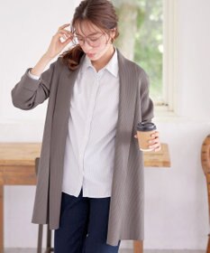 Tiaclasse 【洗える】リブ編み着流しカーディガン