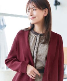 Tiaclasse 【洗える】リブ編み着流しカーディガン