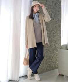 Tiaclasse 【洗える】リブ編み着流しカーディガン