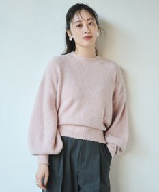 #Newans 【洗える】クロップドバルーンボリュームスリーブニット