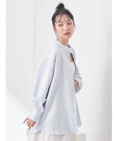 earth music&ecology フラワージャガードシャツ