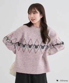 Green Parks ミッキー＆フレンズ／アーガイル柄ニット