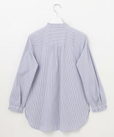 J.PRESS LADIES L 【洗える】BEZ ストライプ フリルネック ブラウス