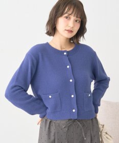 earth music&ecology 【イージーケア】パウダーシャギークルーネックカーディガン