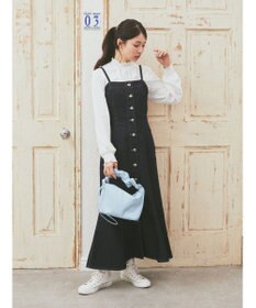 earth music&ecology ボタンキャミデニムワンピース