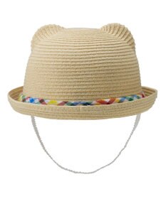 MIKI HOUSE HOT BISCUITS 【44-48cm】 麦わら風 くまみみ ハット