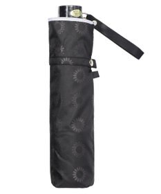 MOONBAT LANVIN en Bleu 折りたたみ傘 ジャカード×パイピング 簡単開閉 大きめ55cm