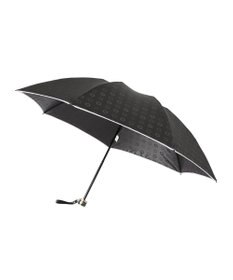 MOONBAT LANVIN en Bleu 折りたたみ傘 ジャカード×パイピング 簡単開閉 大きめ55cm