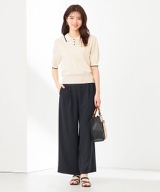 ANY SIS 【洗える】バイカラー ポロニット