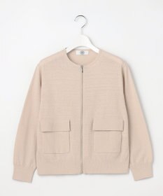 J.PRESS LADIES L LINEN COTTON BLEND ニット ブルゾン