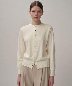 ATON FINE COMPACT COTTON | クルーネックカーディガン