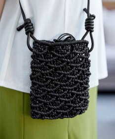 Tiaclasse マクラメショルダーバッグ