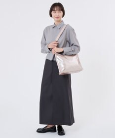 LeSportsac MEDIUM ZIP SHOULDER/ローズゴールドシャイン