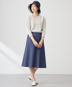 J.PRESS LADIES 【洗える】リネンツイル Aライン スカート