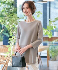 自由区 L 【洗える/セット着用可】ドライコットンハイゲージブラウスライク ニット
