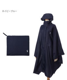 MOONBAT POLO RALPH LAUREN(ポロ ラルフローレン) ポロポニー ポケッタブル レインポンチョ レインコート 無地 フード 収納袋 ロゴ入 レディース