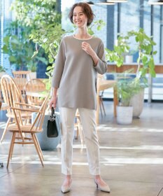 自由区 L 【洗える/セット着用可】ドライコットンハイゲージブラウスライク ニット