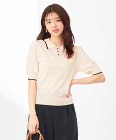 ANY SIS 【洗える】バイカラー ポロニット