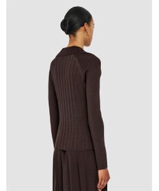 JOSEPH 【洗える】サティニーリブ　ロングスリーブポロニット