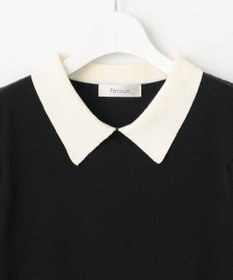 Feroux 【洗える】バイカラー襟 ニット