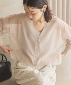 AMERICAN HOLIC ウォッシャブルショート丈シアーカーディガン