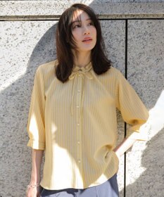 ANY SIS 【2WAY】スムージーポリエステル フリルネック ブラウス