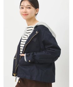 earth music&ecology パーカー付きミリタリーブルゾン