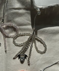 WEGO リボンビーズストラップキーホルダー