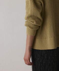 GRACE CONTINENTAL メッシュVネックニットトップ