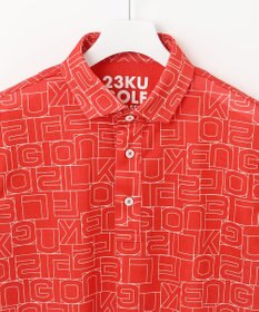 23区GOLF 盛夏対応のマルチ機能【接触冷感・UVケア・吸水速乾】【MEN】総ロゴ カノコシャツ