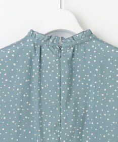 J.PRESS LADIES 【洗える・イージーケア】スパンローンランダムドット ブラウス