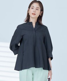 組曲 【WEB限定】ナイロンレーヨン スキッパーブラウス