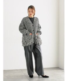 Te chichi ループ編みVネックミドルカーディガン