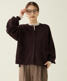 ANY スウェットライクニットカーディガン