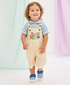 MIKI HOUSE HOT BISCUITS 【70-110cm】 ビーンズ×お菓子シリーズ サッカー素材オーバーオール