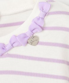 ANY KIDS リボン×ボーダー長袖Tシャツ