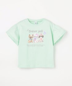 ANY KIDS 【綿100%】ドロップショルダー アニマルプリントTシャツ
