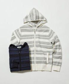 JOSEPH ABBOUD 【柔らかな肌触り】洗える！コットンブークレーニットパーカー