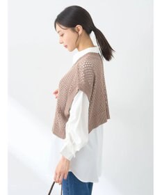 earth music&ecology ＳＥＴ２点メッシュベスト＋シャツ