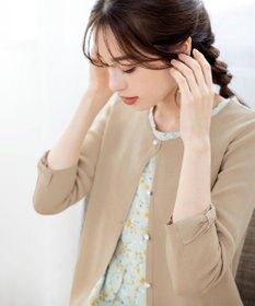 Tiaclasse L 【洗える】ミラノリブ編みが大人上品なリボンニットカーディガン