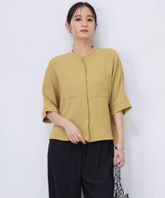 ICB L 【洗える】ライトダブルクロス クロップドシャツ