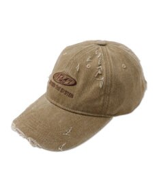 WEGO ダメージロゴ刺繍キャップ