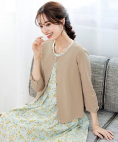 Tiaclasse L 【洗える】ミラノリブ編みが大人上品なリボンニットカーディガン