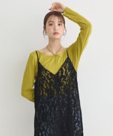 earth music&ecology 起毛レースレイヤードキャミワンピース