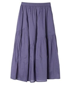 earth music&ecology コットンボイルランダム切替フレアスカート