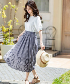 ANY SIS 【洗える】エンブロイダリーコンビ ワンピース