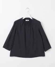 J.PRESS LADIES シャドーストライプ スリットフリルネック カットソー