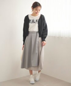 Feroux 【洗える】プリーツコンビ スカート