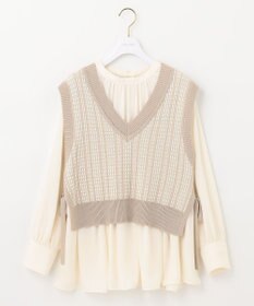 ANY SIS 【2SET】ニットベスト×チュニック ブラウス