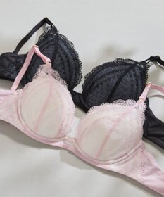 une nana cool リニューアル【綿混】ビタードットコットン 3/4カップブラ